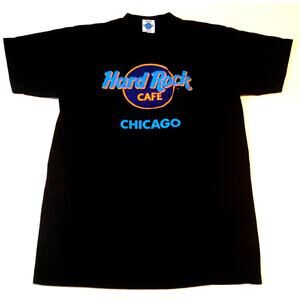 Hard Rock Cafe T-Shirt Chicago Classic Logo Black Medium